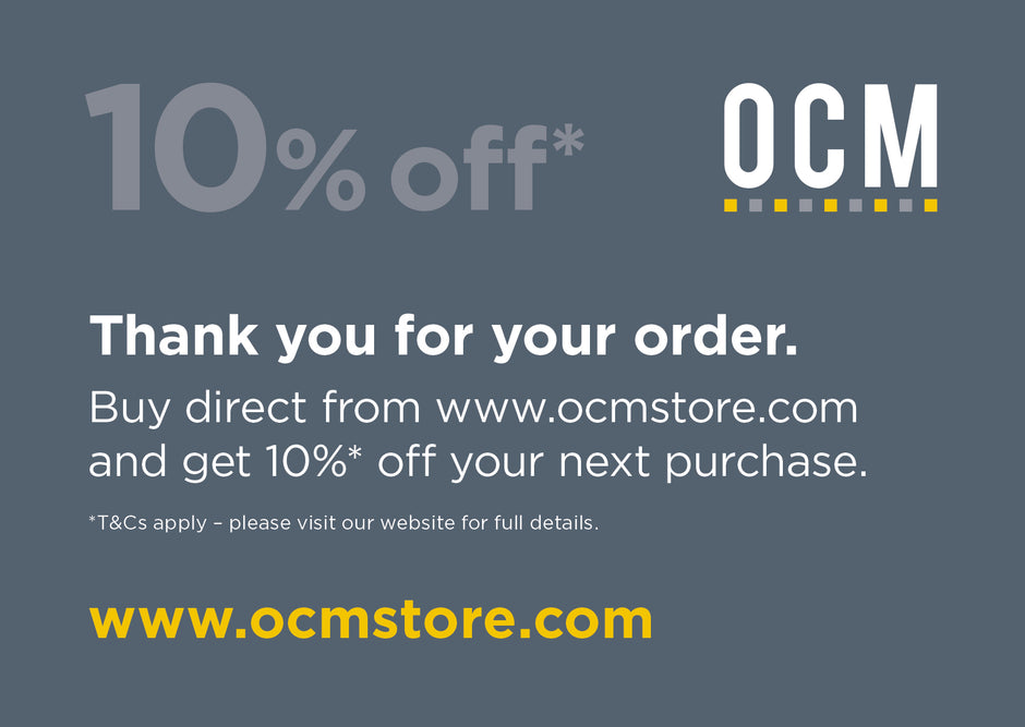 Buy direct from OCM Store and get 10% off voucher - Terms & Conditions